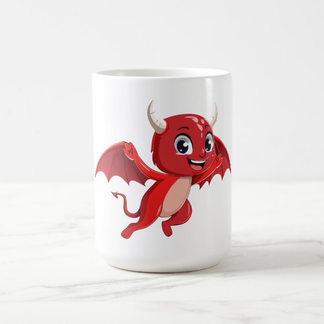 Caneca De Café Diabo voador de desenho animado fofo (Centro)