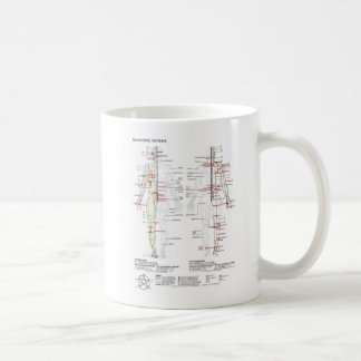 Caneca De Café  Diagram Schematic Chinese Meridians Human Body 