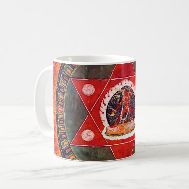 Caneca De Café Diagrama Cósmico de Mandala para a Meditação (Frente Esquerda)