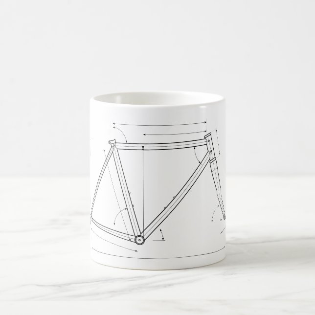 Caneca De Café Diagrama de Geometria de Quadro de Bicicleta  (Centro)