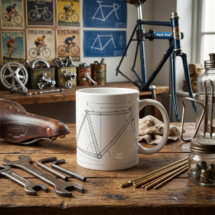 Caneca De Café Diagrama de Geometria de Quadro de Bicicleta