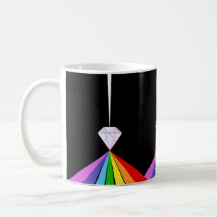 Caneca De Café Diamante e Arco-íris Elegantes