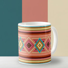 Caneca De Café Diamante e faixa de cores múltiplas suaves
