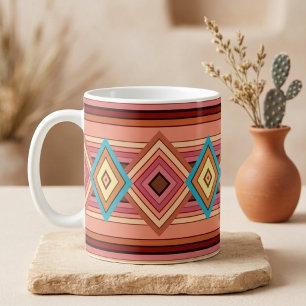 Caneca De Café Diamante Multicolor Suave e Listras