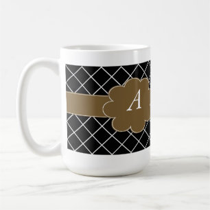 Caneca De Café Diamante Preto Monograma