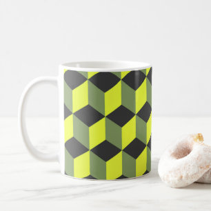 Caneca De Café Diamante que repete o teste padrão no cinza preto