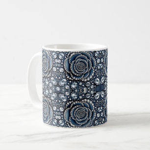 Caneca De Café Diamante Rosa e Brilho de Jeans Glam Jewels