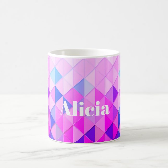 Caneca De Café Diamantes Azuis e Rosas (Centro)