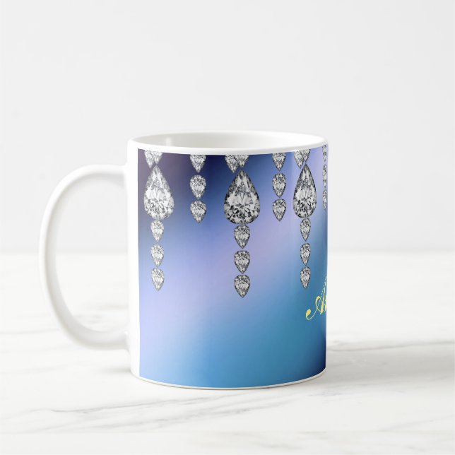 Caneca De Café Diamantes bonito Personalizados de Diamantes (Esquerda)