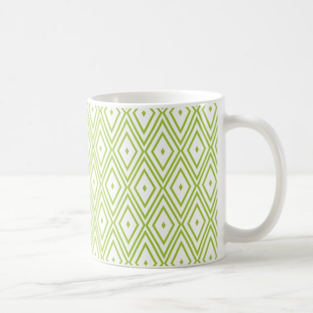 Caneca De Café Diamantes brancos e verdes limões (Direita)