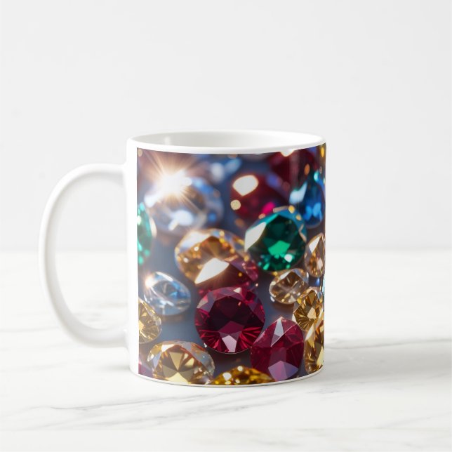 Caneca De Café Diamantes De Muitas Cores (Esquerda)