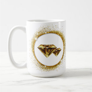 Caneca De Café Diamantes Dourados de Mug