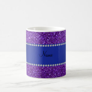 Caneca De Café Diamantes roxos conhecidos personalizados do
