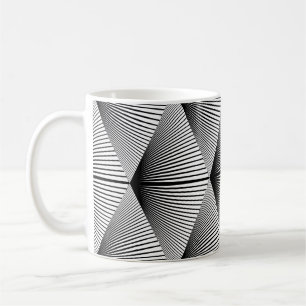 Caneca De Café Diamond Geométrico: Design monocromático