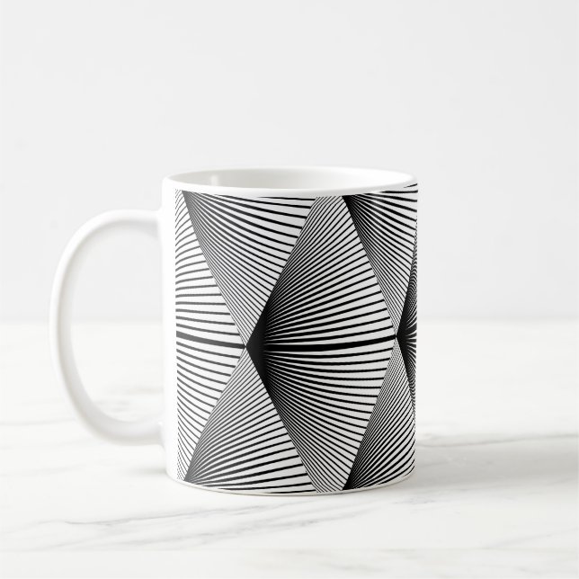 Caneca De Café Diamond Geométrico: Design monocromático (Esquerda)