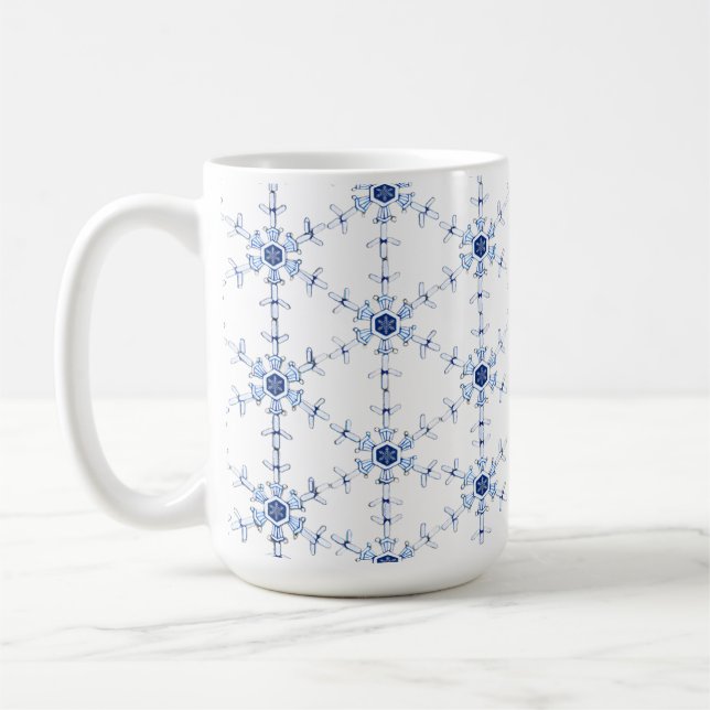 Caneca De Café Diamond Snowflake Pattern (Esquerda)