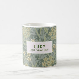 Caneca De Café Diário Personalizado William Morris Jasmine Dotado
