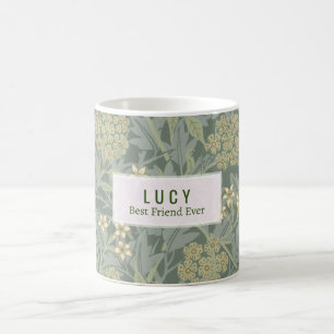 Caneca De Café Diário Personalizado William Morris Jasmine Dotado