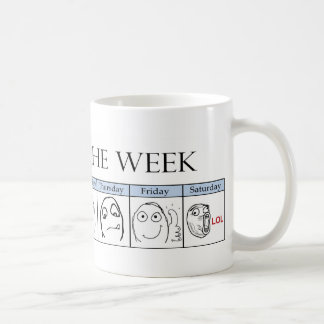 Caneca De Café Dias da semana Memes