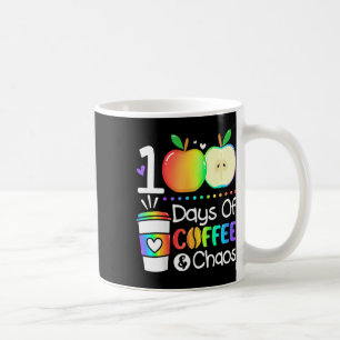Caneca De Café Dias De Café E Caos 100º Dia De Escola Para T