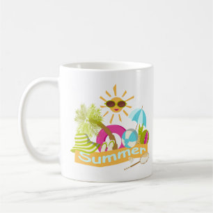 Caneca De Café Dias de férias na praia sorridentes de sol nos ócu