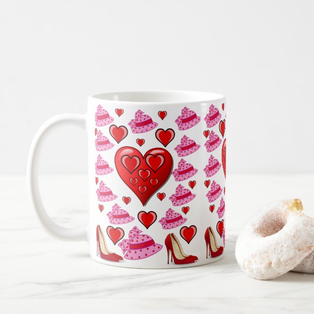 Caneca De Café Dias de os namorados (Com Donut)