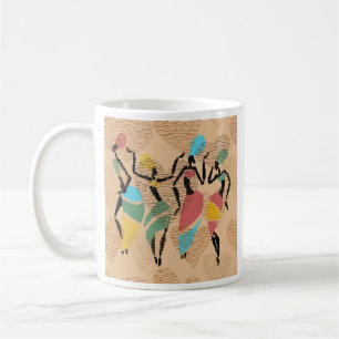 Caneca De Café Dias de os namorados africanos dançam, padrão fe