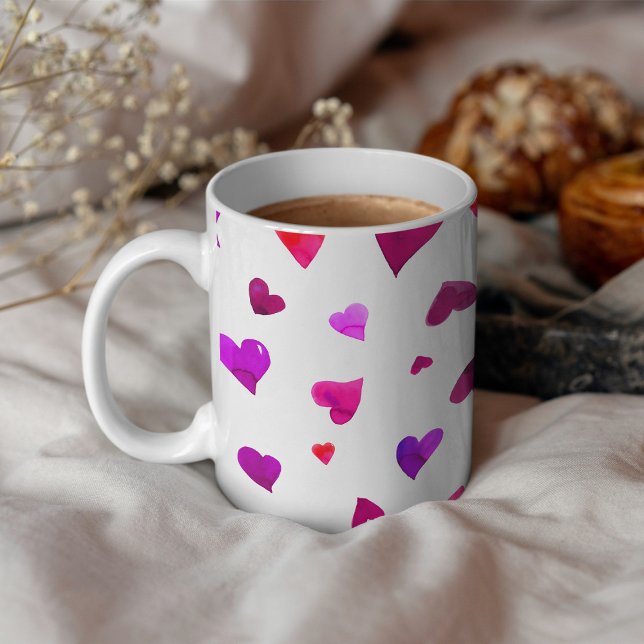 Caneca De Café Dias de os namorados - viva magenta e roxo (Criador carregado)