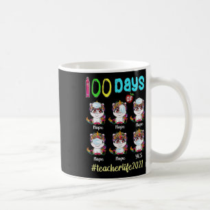 Caneca De Café Dias de Professora Escolar Unicórnio Vestindo Másc