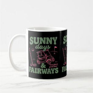 Caneca De Café Dias Ensolarados E Fairways Golfe De Verão Amante