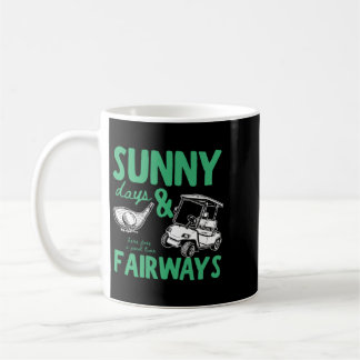 Caneca De Café Dias Ensolarados e Ilustração de Fairways