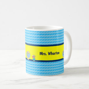 Caneca De Café Dias Escolares com Nome do Professor