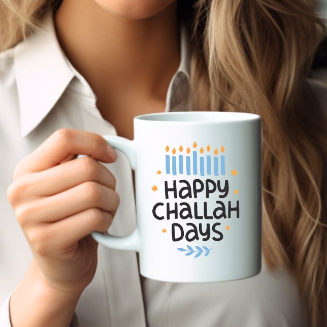 Caneca De Café Dias Modernos de Hanukkah Challah Engraçado (Criador carregado)