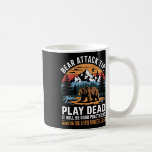Caneca De Café Dica de Ataque de Urso Finja Estar Morto Divertido