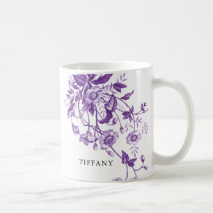 Caneca De Café Dicas para Chá de Noiva com Toile Floral Francês A