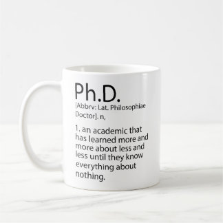 Caneca De Café Dicionário Engraçado de Definição de PhD, PhD Lega