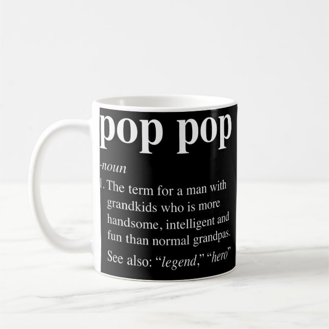 Caneca De Café Dicionário Poppop engraçado de definição de Pop de (Esquerda)