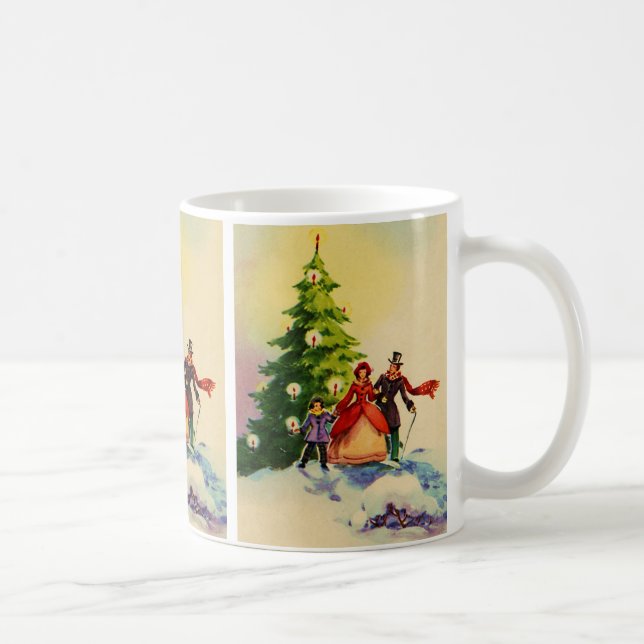 Caneca De Café Dickens style Christmas illustration (Direita)