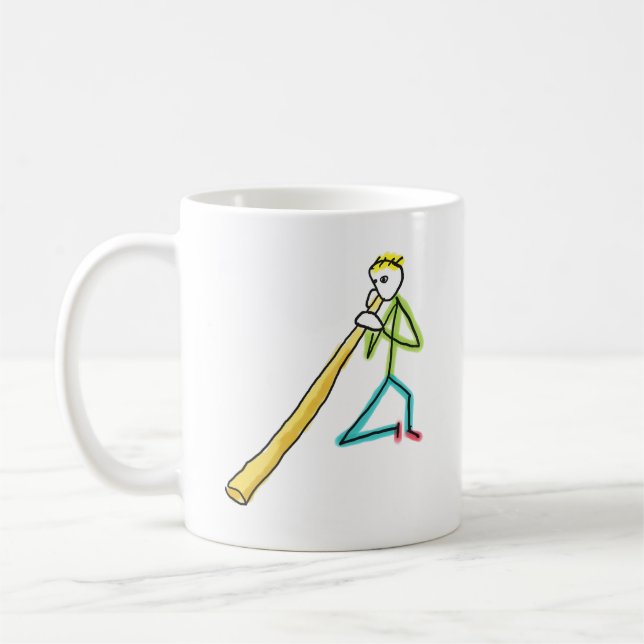 Caneca De Café Didgeridoo Stickman (Esquerda)