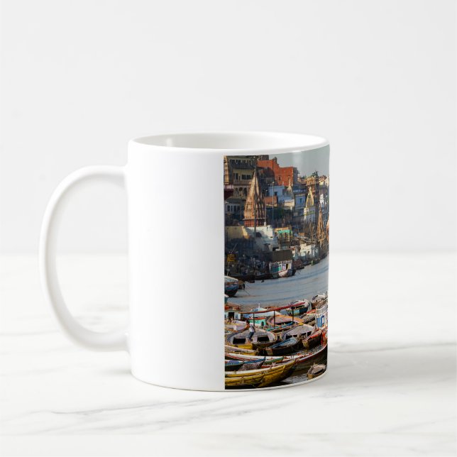 Caneca De Café Die Ghats von Varanasi am Ganges (Esquerda)