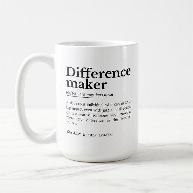Caneca De Café Diferença de Criador - Cotação Inspiracional (Esquerda)