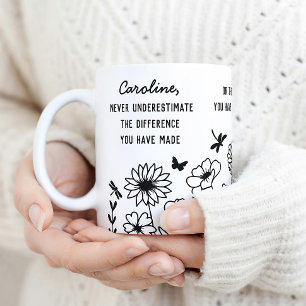 Caneca De Café "Diferença que Você Fez" Nome Personalizado Person