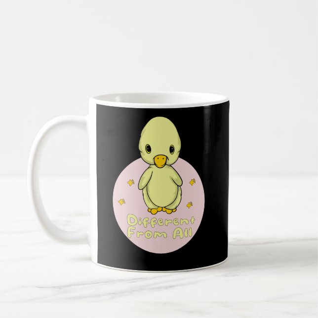 Caneca De Café Diferente de Todos os Patos Bebês Kawaii Amarelos  (Esquerda)