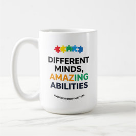 Caneca De Café Different Minds Amazing Abilities Awareness Art