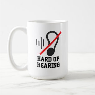 Caneca De Café Dificuldade Auditiva Design Simples