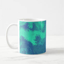Caneca De Café Difusão Verde abstrato Azul