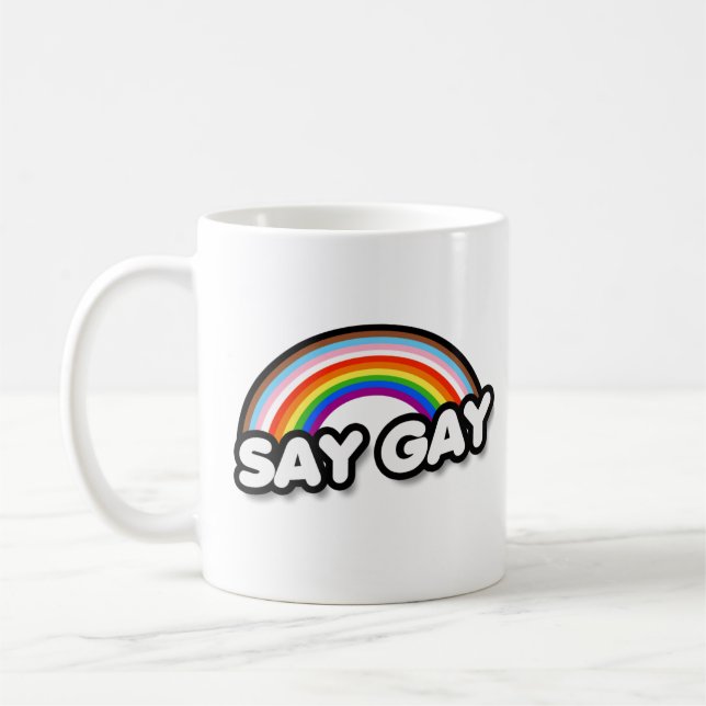 Caneca De Café Diga Gay - Arco-íris Inclusivo (Esquerda)