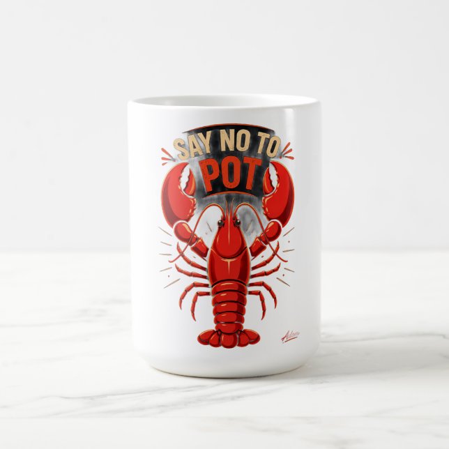 Caneca De Café Diga Não à Lagosta na Panela Manga Longa (Centro)