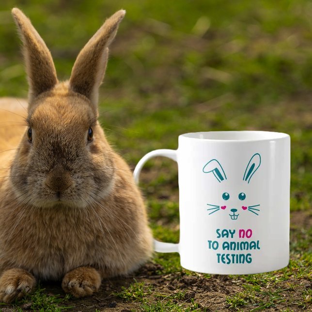 Caneca De Café Diga Não Para Testar Animais De Cupão (Criador carregado)