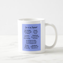 Caneca De Café Diga-o no azul Yiddish